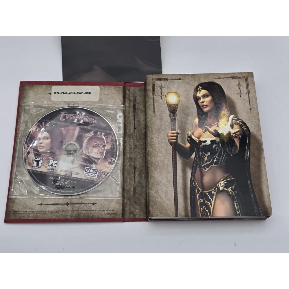 EverQuest 2 II Collectors Ed PC Game Tin w/ Cloth Maps Books, Disk, Poster, Coin